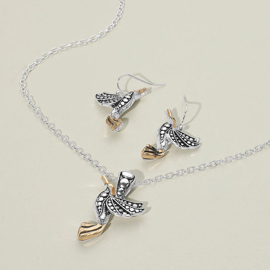 Antique Metal Bird Pendant Necklace