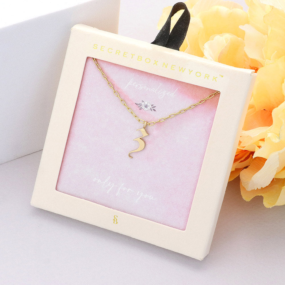 Secret Box -Z- Initial Monogram Metal Pendant Necklace