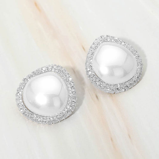 Teardrop Pearl Halo Earrings