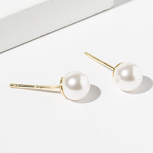 Gold Dipped Swarovski Pearl Stud Earrings