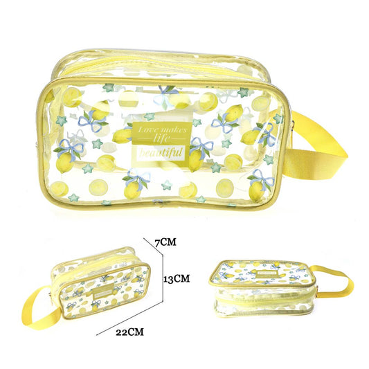 12PCS - Fruit Pattern Print Clear Cosmetic Makeup Travel Organizer Pouch Bags
