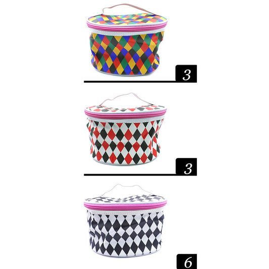 12PCS - Diamond Patterned Cosmetic Pouch Bags