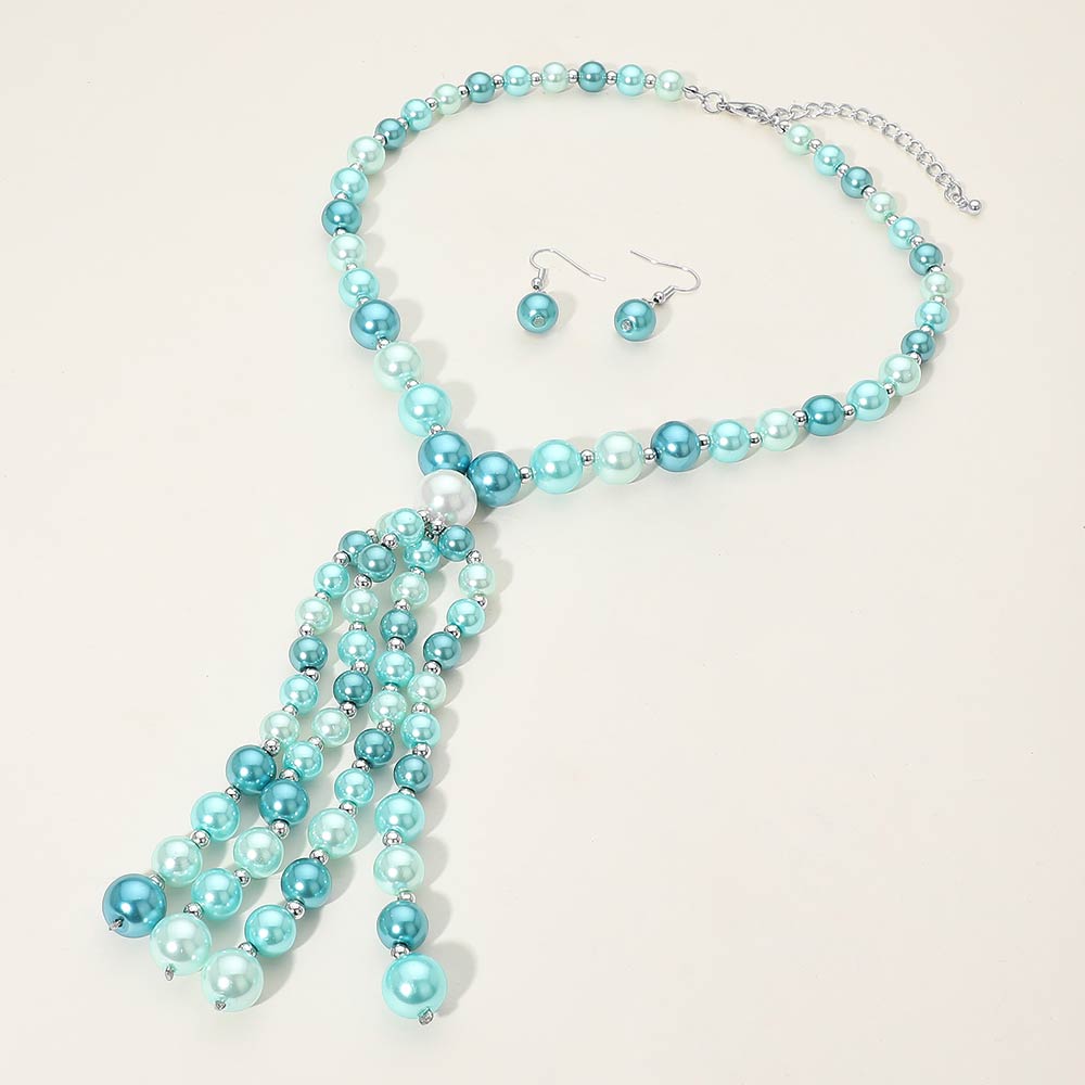Pearl Cluster Tassel Statement Necklace