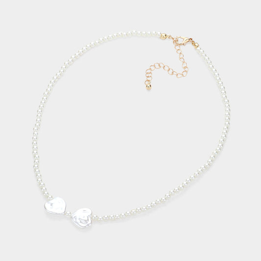 Pearl Heart Pointed Necklace