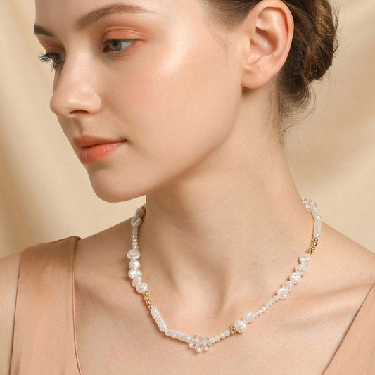 Pearl Faceted Beaded Necklace