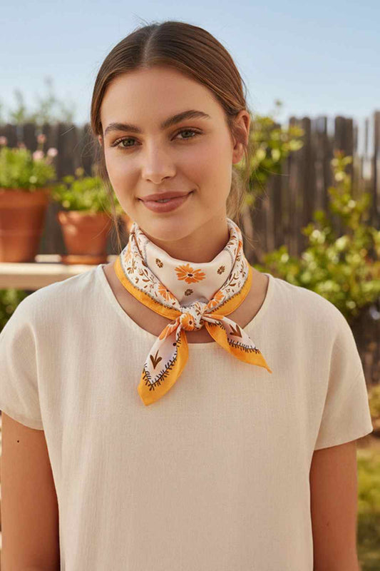 Floral Pattern Print Bandana Scarf