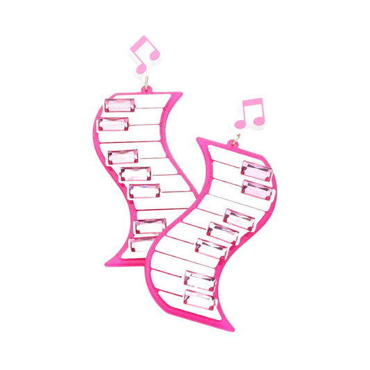 Resin Keyboard Music Dangle Earrings