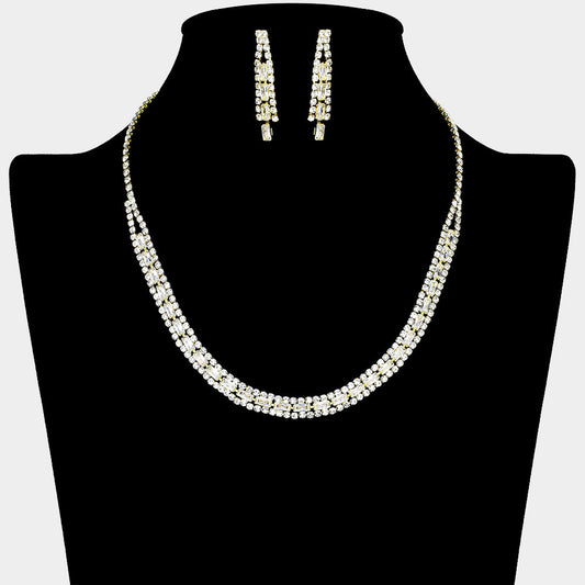 Rhinestone Paved U Shaped Necklace