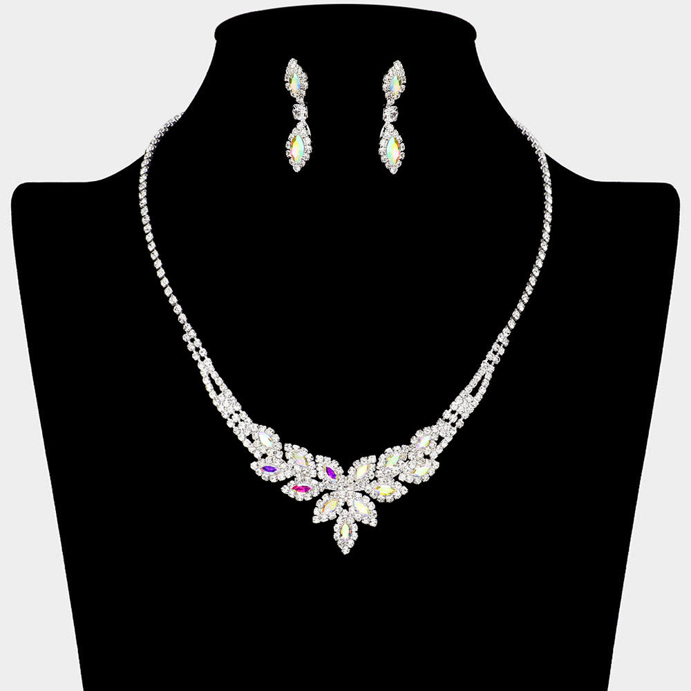 Rhinestone Paved Marquise Necklace