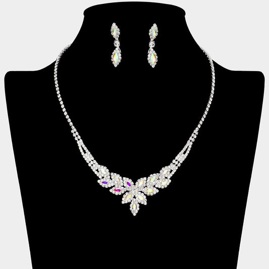 Rhinestone Paved Marquise Necklace