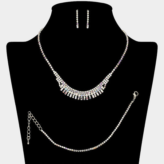 CZ Rhinestone Paved Necklace