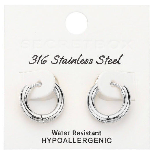 SECRET BOXS stainless Steel Huggie Hoop Earrings