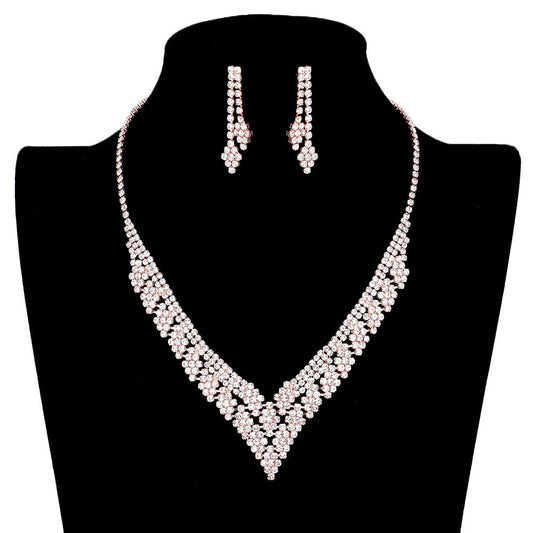 Rhinestone Pave V Shape Necklace