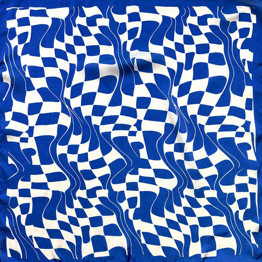 Abstract Wavy Square Print Square Bandana Scarf