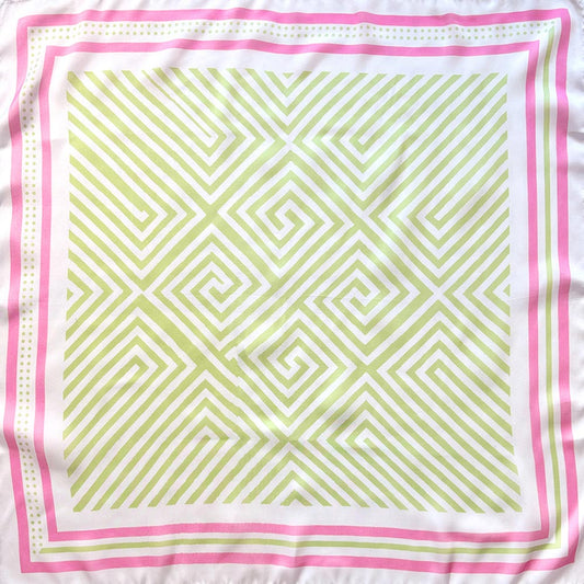 Modern Geometric Maze Print Square Bandana Scarf