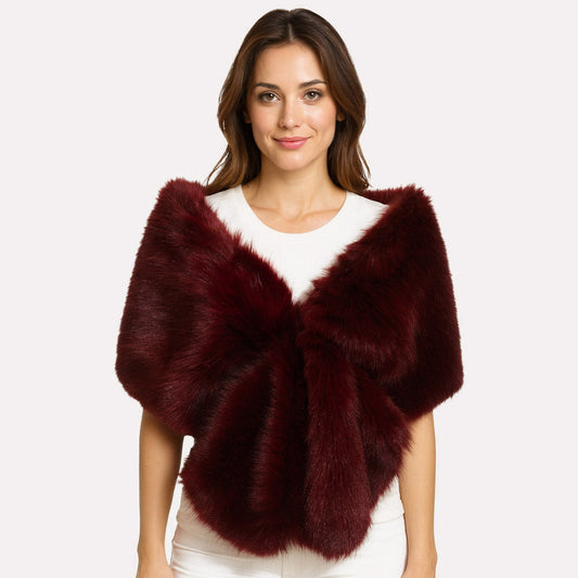 Faux Fur Shawl Wrap Poncho