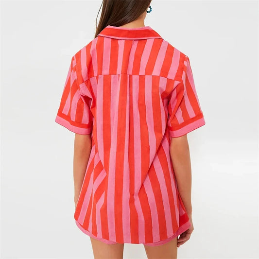 ๐ Lamuusaa 2-Piece Striped Summer Set โ 2000s Streetwear Revival