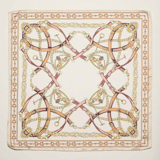 Equestrian Chain and Harness Print Square Bandana Scarf