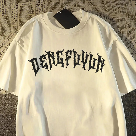 π Pure Cotton Retro Skull Print T-Shirt