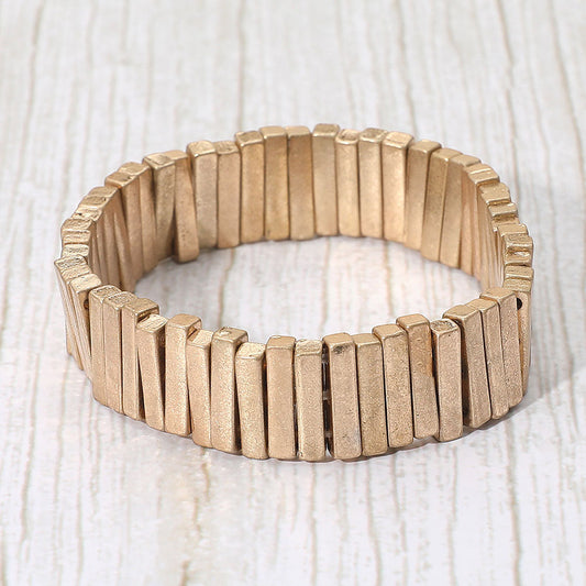 Rectangle Bar Metal Stretch Bracelet