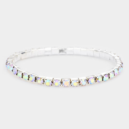 Women's 1-Row Crystal Rhinestone Stretchable Bracelet