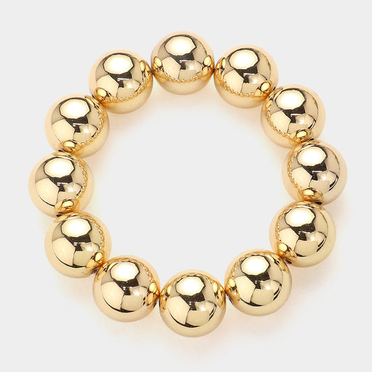 Women's Metal Ball Beaded Stretch Bracelet