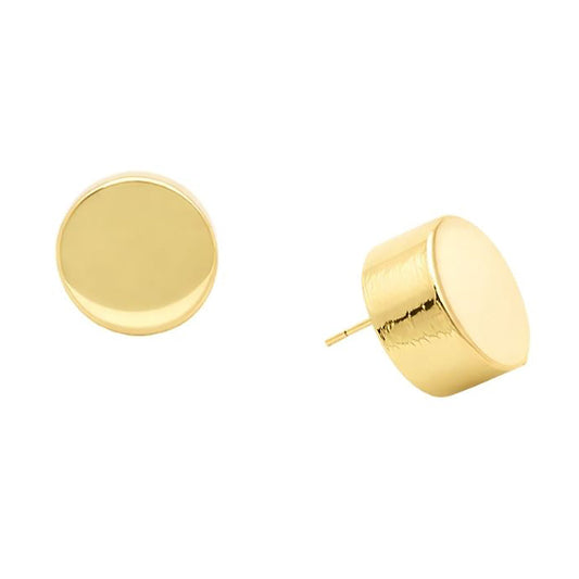 14K Gold Dipped Minimal Disc Stud Earrings