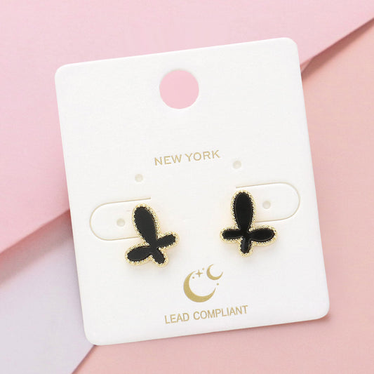 Enamel Butterfly Stud Earrings