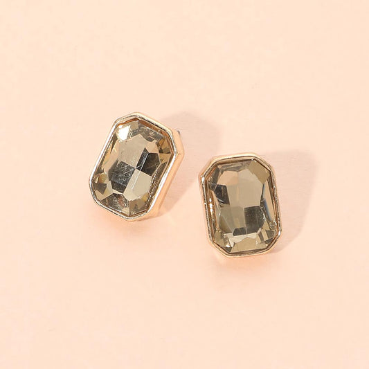 Geometric Stone Stud Earrings