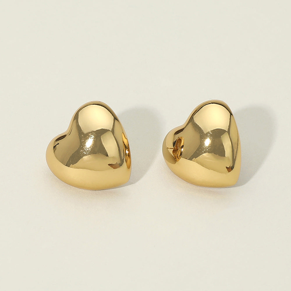 Stainless Steel Heart Stud Earrings