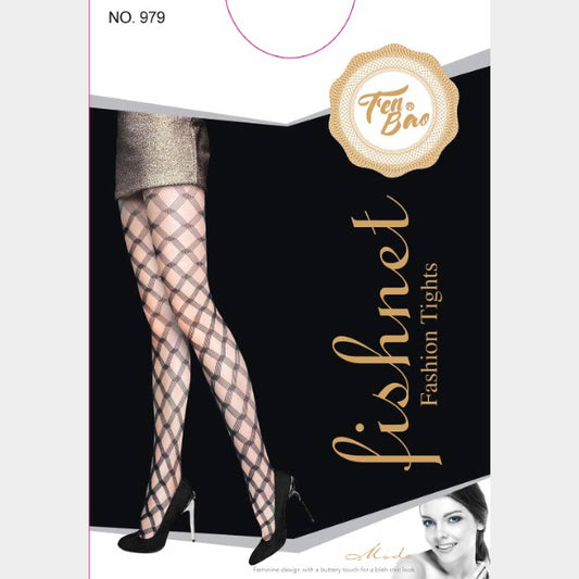 Women Bold Diamond Pattern Cutout Pantyhose Tights