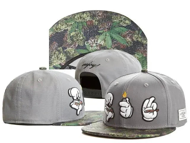 Skull Hand Snapback Hat – Flat Bill Adjustable Baseball Cap