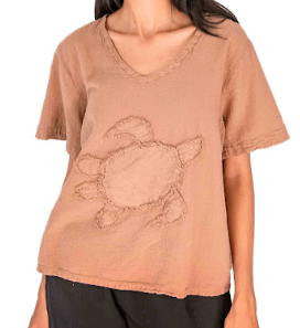 Women's 100% Cotton Gauze Turtle Top