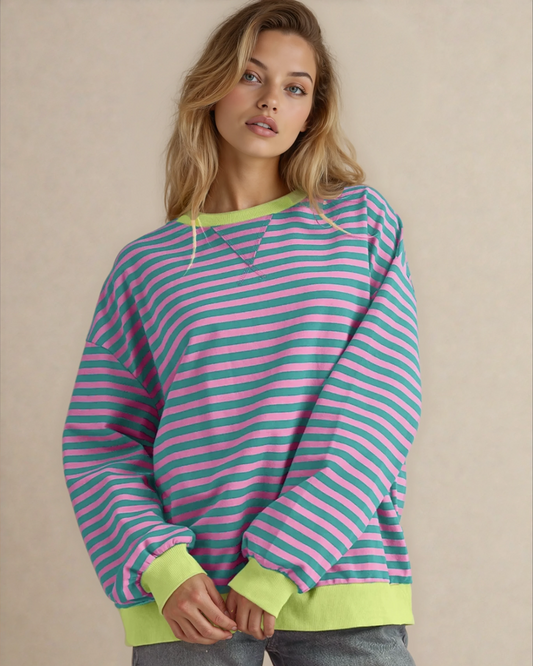 Cameron Oversized Sweatshirt - Pink\Green