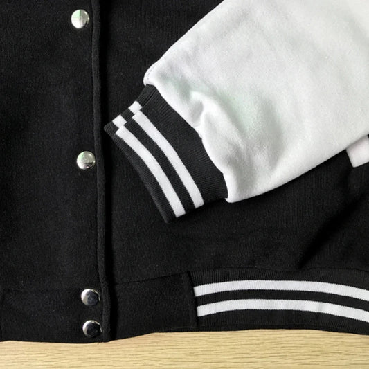 Women’s Oversize Solid Color Baseball Jacket