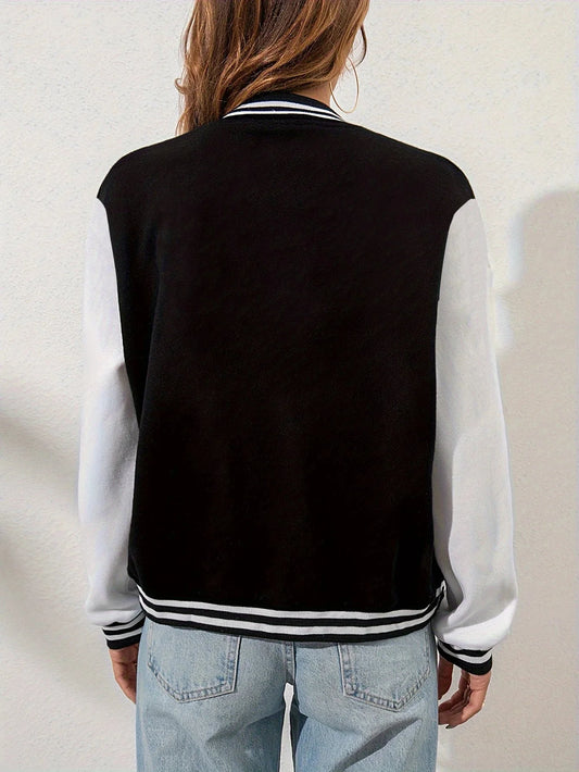 New York “23” Letter Printed Baseball Jacket Women
