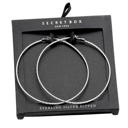 Secret Box Textured Gold Dipped Hoop Earrings