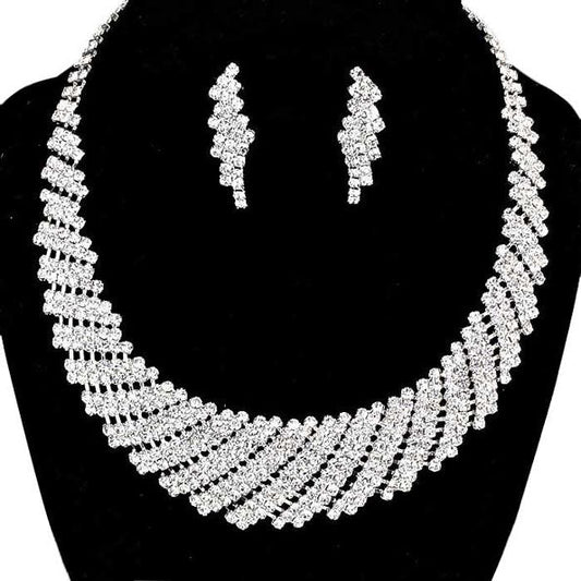 Crystal Rhinestone Round Collar Necklace