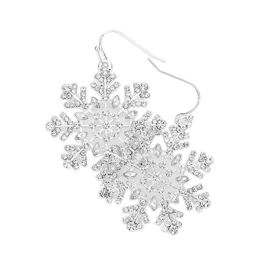 Fashionable Snowflake Dangle Earrings
