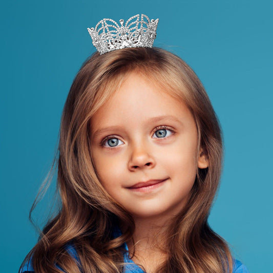 Rhinestone Crystal Paved Butterfly Crown Mini Tiara
