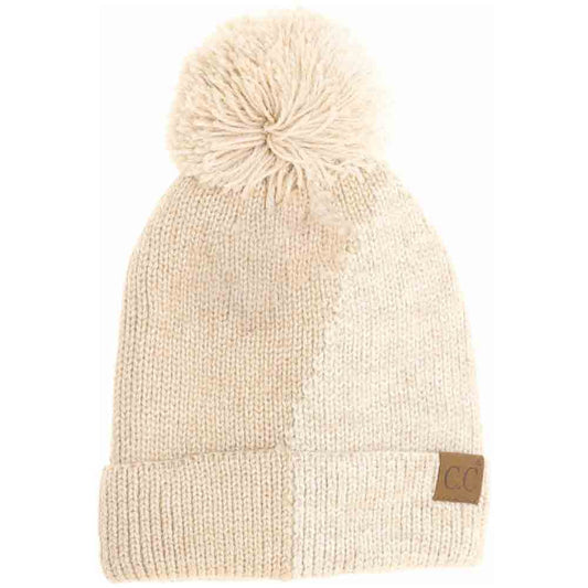 Two Tone Knit C.C Beanie