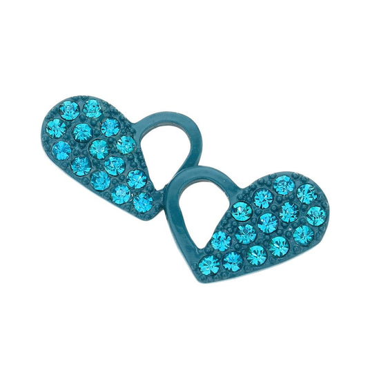Pave Heart Stud Earrings