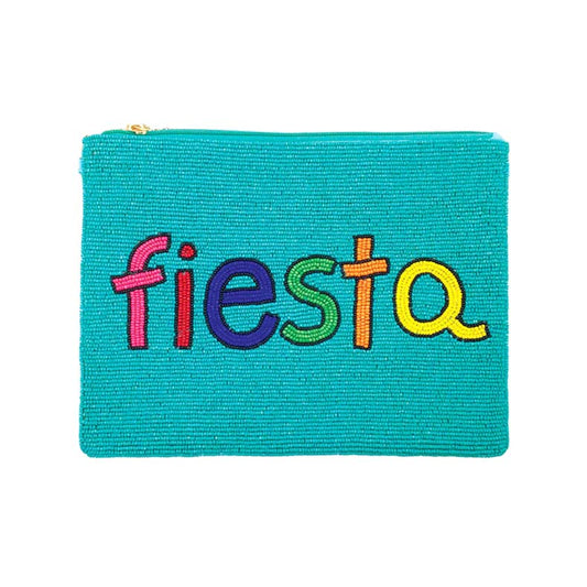 Fiesta Seed Beaded Message Clutch Crossbody Bag