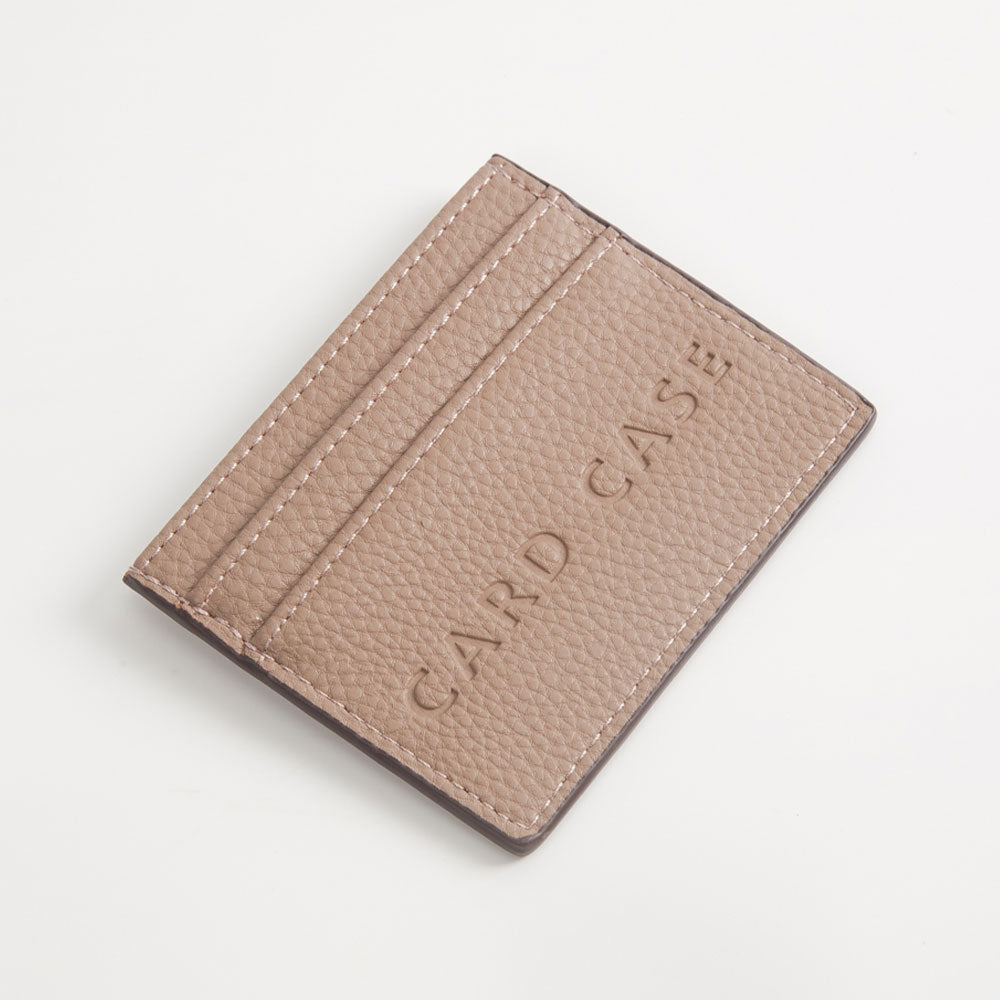 Textured Faux Leather Card Case Wallet