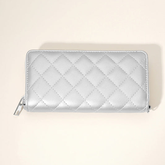Quilted Faux Leather Long Wallet