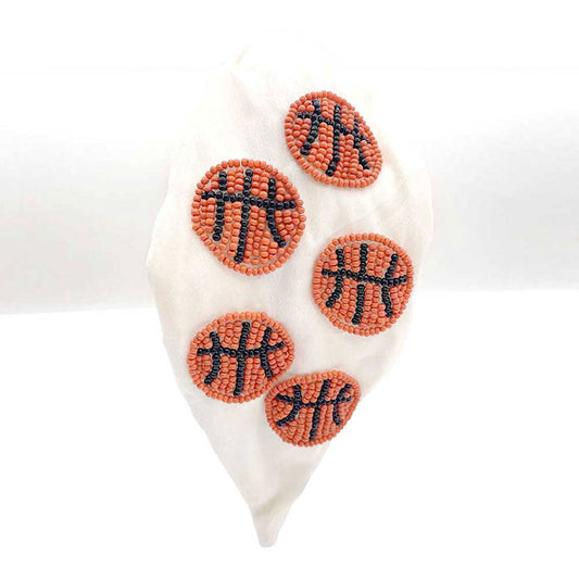 Seed Beaded Basketball Burnout Knot Headband