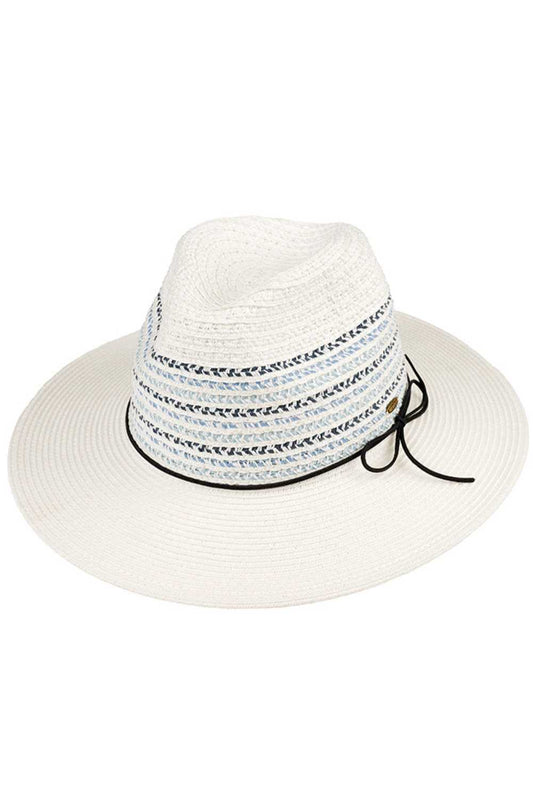 C.C Multi Color Detail with Band Straw Panama Sun Hat