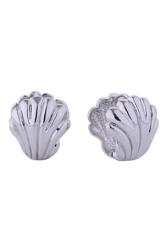 14K Mini Shell Huggie Earrings