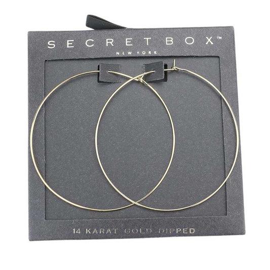 Secret Box 14K Gold Dipped Metal Hoop Earrings