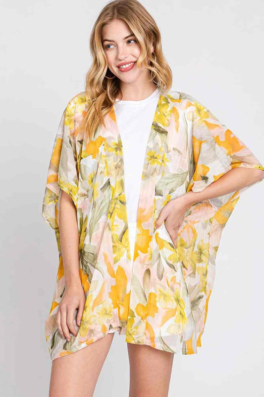 Floral Print Cover Up Cardigan